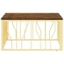 Mesa de centro acero inoxidable madera maciza reciclada dorada de , Mesas de centro - Ref: Foro24-350062, Precio: 175,83 €, D...