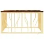 Mesa de centro acero inoxidable madera maciza reciclada dorada de , Mesas de centro - Ref: Foro24-350062, Precio: 175,83 €, D...