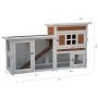 @Pet White and brown rabbit hutch 147x50x80 cm by , Cages and habitats for small animals - Ref: Foro24-441156, Price: 186,91 ...