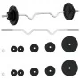 Barbell set with 30 kg cast iron and chrome-plated steel discs. by , free weight - Ref: Foro24-93629, Price: 120,56 €, Discou...