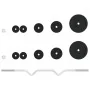 Juego de barra con discos 30 kg hierro fundido y acero cromado de , Peso libre - Ref: Foro24-93629, Precio: 120,54 €, Descuen...