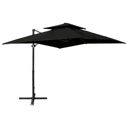 Sombrilla jardín voladiza con cubierta doble negro 250x250 cm de , Sombrillas - Ref: Foro24-312356, Precio: 235,73 €, Descuen...