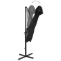 Garden cantilever umbrella with double black cover 250x250 cm by , Umbrellas - Ref: Foro24-312356, Price: 235,73 €, Discount: %