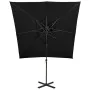 Gartenschirm mit Doppeldach in Schwarz, 250x250 cm, freitragend. von , Sonnenschirme - Ref: Foro24-312356, Preis: 235,48 €, R...