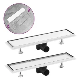 Shower drain with 2-in-1 stainless steel cover 53x14 cm by , Drains - Ref: Foro24-146006, Price: 46,56 €, Discount: %
