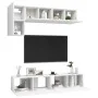 Set de muebles de salón TV 5 piezas madera de ingeniería blanco de , Muebles TV - Ref: Foro24-3078693, Precio: 192,56 €, Desc...