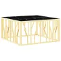 Stainless steel and gold glass coffee table 80x80x40 cm by , Coffee table - Ref: Foro24-350060, Price: 144,69 €, Discount: %