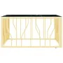 Stainless steel and gold glass coffee table 80x80x40 cm by , Coffee table - Ref: Foro24-350060, Price: 144,69 €, Discount: %
