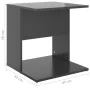 Beistelltisch aus glänzend grauem Sperrholz 45x45x48 cm von , Seitentische - Ref: Foro24-806812, Preis: 32,20 €, Rabatt: %