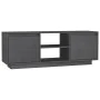 Solid pine wood TV stand in gray, 110x30x40 cm by , TV Furniture - Ref: Foro24-809902, Price: 59,21 €, Discount: %