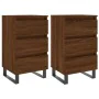 Mesitas noche 2 uds madera ingeniería marrón roble 40x35x69 cm de , Mesitas de noche - Ref: Foro24-826955, Precio: 79,29 €, D...