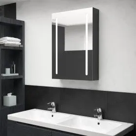 Glossy black LED mirror bathroom cabinet 50x13x70 cm by vidaXL, bathroom vanities - Ref: Foro24-326496, Price: 115,80 €, Disc...