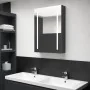 Armario de baño con espejo LED negro brillante 50x13x70 cm de vidaXL, Tocadores de baño - Ref: Foro24-326496, Precio: 115,66 ...
