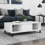 Mesa de centro madera de ingeniería blanco brillo 104x60x35 cm de , Mesas de centro - Ref: Foro24-827094, Precio: 121,40 €, D...