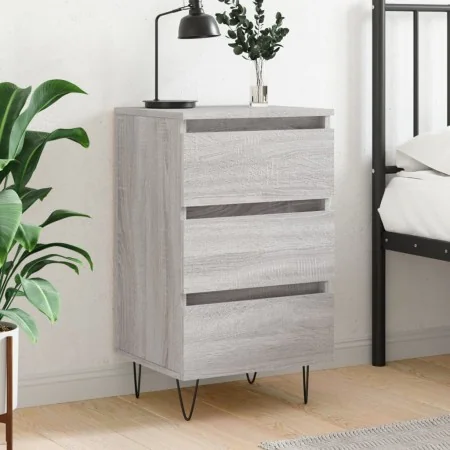 Bedside table made of gray Sonoma engineered wood, measuring 40x35x69 cm. by , Nightstands - Ref: Foro24-826936, Price: 54,60...