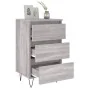 Bedside table made of gray Sonoma engineered wood, measuring 40x35x69 cm. by , Nightstands - Ref: Foro24-826936, Price: 54,60...
