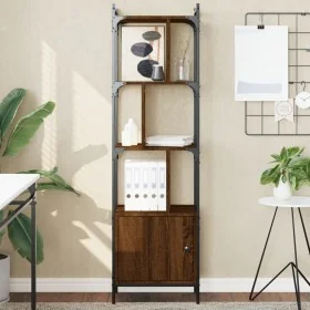 Estantería con puerta madera marrón roble 44,5x30x154,5 cm de , Librerías y estanterías - Ref: Foro24-833357, Precio: 71,39 €...