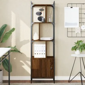 Shelf with brown oak wood door 44.5x30x154.5 cm by , Bookcases and shelves - Ref: Foro24-833357, Price: 71,39 €, Discount: %