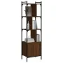 Estantería con puerta madera marrón roble 44,5x30x154,5 cm de , Librerías y estanterías - Ref: Foro24-833357, Precio: 71,39 €...