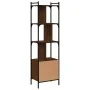 Estantería con puerta madera marrón roble 44,5x30x154,5 cm de , Librerías y estanterías - Ref: Foro24-833357, Precio: 71,39 €...