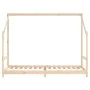 Solid pine wood children's bed frame 90x200 cm by , Cribs and beds for children - Ref: Foro24-835703, Price: 119,05 €, Discou...