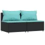Central garden sofas with 2 black synthetic rattan cushions by , Outdoor sofas - Ref: Foro24-319802, Price: 138,86 €, Discoun...