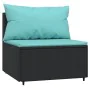 Central garden sofas with 2 black synthetic rattan cushions by , Outdoor sofas - Ref: Foro24-319802, Price: 138,86 €, Discoun...