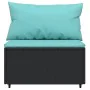 Central garden sofas with 2 black synthetic rattan cushions by , Outdoor sofas - Ref: Foro24-319802, Price: 138,86 €, Discoun...