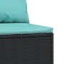 Central garden sofas with 2 black synthetic rattan cushions by , Outdoor sofas - Ref: Foro24-319802, Price: 138,86 €, Discoun...