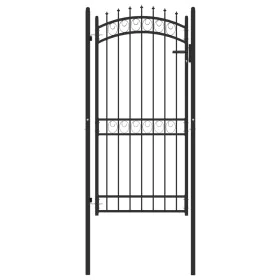 Schwarzes Stahlgittertor mit Spitzen, 100x200 cm. von , Gartentore - Ref: Foro24-146382, Preis: 170,04 €, Rabatt: %