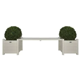 White planters with bench, Esschert Design CF33W by , Pots and planters - Ref: Foro24-404626, Price: 190,83 €, Discount: %