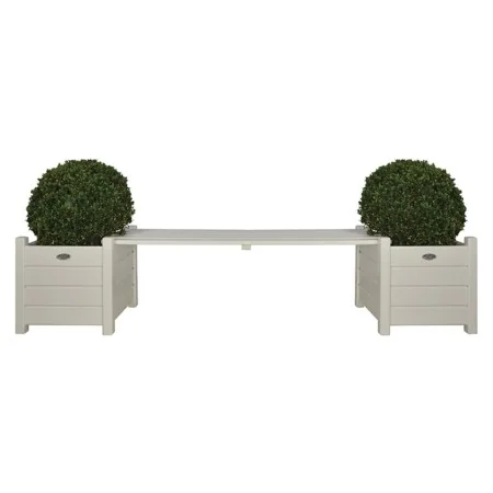 White planters with bench, Esschert Design CF33W by , Pots and planters - Ref: Foro24-404626, Price: 190,83 €, Discount: %