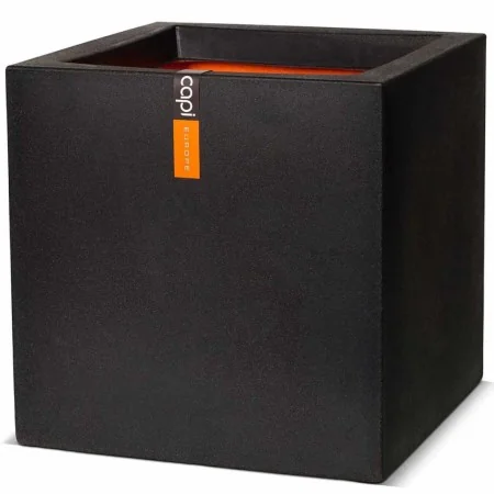Capi Square Urban Smooth Black Planter 40x40x40 cm KBL903 by , Pots and planters - Ref: Foro24-424342, Price: 101,74 €, Disco...