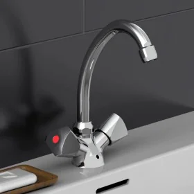 SCHÜTTE SAVINO chrome-plated dual-handle mixer tap for washbasin by , Faucets - Ref: Foro24-438687, Price: 44,01 €, Discount: %