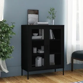 Black steel storage cabinet 80x35x101.5 cm by , Lockers and storage cabinets - Ref: Foro24-336178, Price: 181,68 €, Discount: %