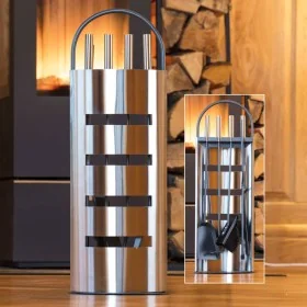 HI Fireplace tool set 5 pieces silver 23x14.5x66 cm by , fireplace tools - Ref: Foro24-435306, Price: 40,95 €, Discount: %