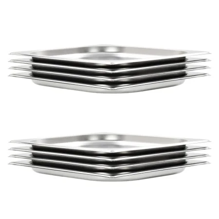 Gastronorm trays 8 units GN 1/2 20 mm stainless steel by , Buckets for steam tables - Ref: Foro24-50885, Price: 37,38 €, Disc...
