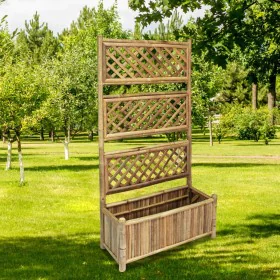 Garden planter with bamboo trellis 70 cm by vidaXL, Pots and planters - Ref: Foro24-43714, Price: 79,58 €, Discount: %