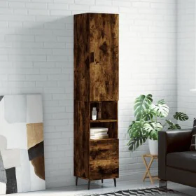 Rauchiger Eichenfurnier-Holzschrank 34,5x34x180 cm von , Sideboards - Ref: Foro24-3198934, Preis: 111,03 €, Rabatt: %