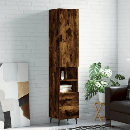 Rauchiger Eichenfurnier-Holzschrank 34,5x34x180 cm von , Sideboards - Ref: Foro24-3198934, Preis: 112,47 €, Rabatt: %