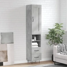 Gray concrete plywood sideboard 34.5x34x180 cm by , Sideboards - Ref: Foro24-3200293, Price: 105,74 €, Discount: %