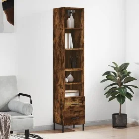 Smoked oak plywood sideboard 34.5x34x180 cm by , Sideboards - Ref: Foro24-3189778, Price: 99,47 €, Discount: %