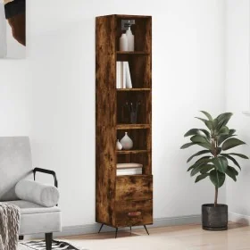 Rauchiger Eichenfurnier-Holzschrank 34,5x34x180 cm von , Sideboards - Ref: Foro24-3189738, Preis: 92,02 €, Rabatt: %