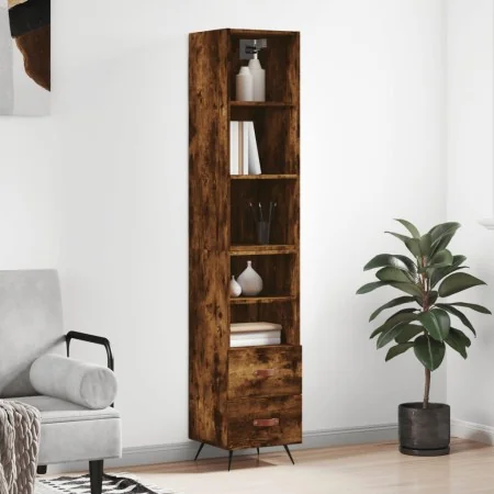 Smoked oak plywood sideboard 34.5x34x180 cm by , Sideboards - Ref: Foro24-3189738, Price: 91,98 €, Discount: %