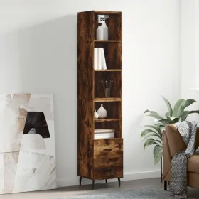 Smoked oak plywood sideboard 34.5x34x180 cm by , Sideboards - Ref: Foro24-3189786, Price: 95,46 €, Discount: %