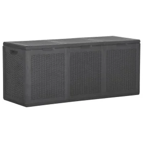 Garden storage box 270 L black rattan PP by , Outdoor storage boxes - Ref: Foro24-151229, Price: 113,28 €, Discount: %