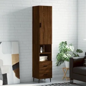 Hoher Schrank aus braunem Eichenfurnierholz 34,5x34x180 cm. von , Sideboards - Ref: Foro24-3198936, Preis: 118,43 €, Rabatt: %