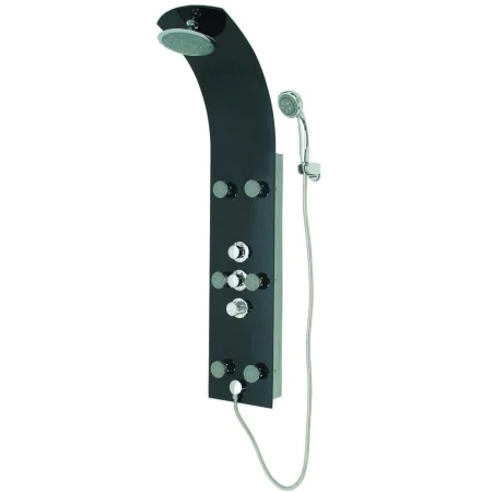SCHÜTTE Glass shower panel with black LANZAROTE thermostatic mixer by , shower heads - Ref: Foro24-435035, Price: 399,71 €, D...