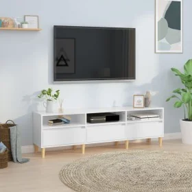 Mueble de TV madera contrachapada blanco brillo 150x30x44,5 cm de , Muebles TV - Ref: Foro24-831911, Precio: 93,93 €, Descuen...
