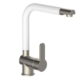 SCHÜTTE High spout sink mixer RIO stainless steel white matte by , Faucets - Ref: Foro24-435061, Price: 90,59 €, Discount: %